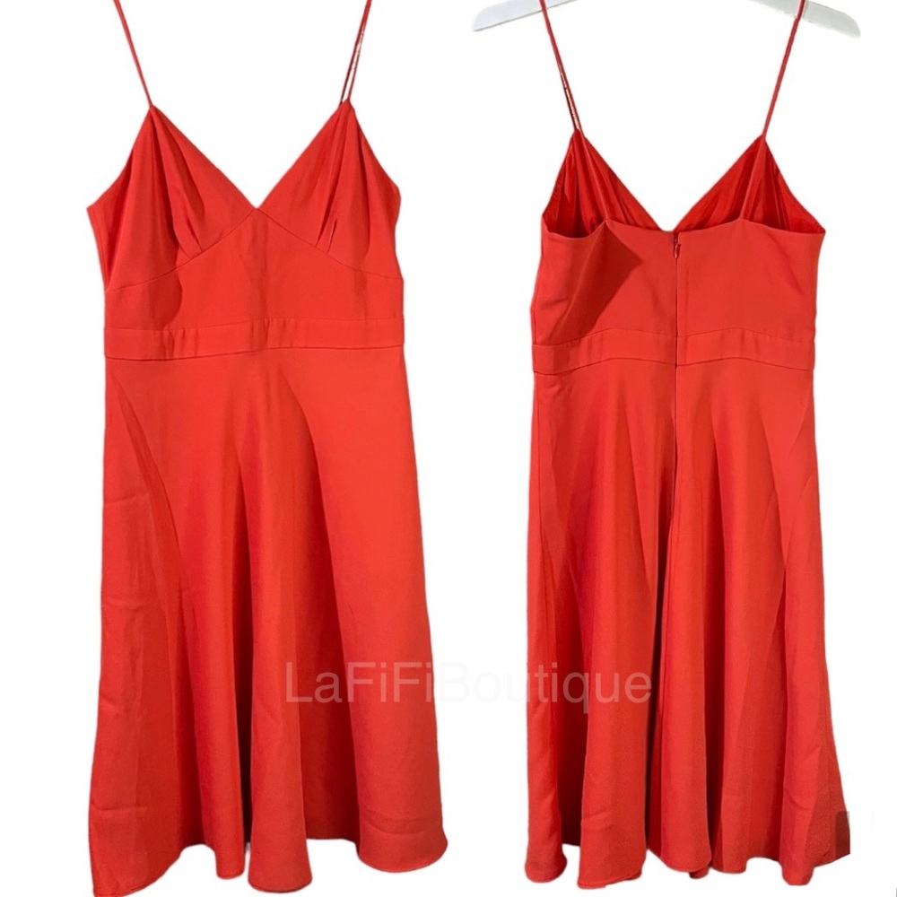 J.CREW fit & flare v-neck spaghetti strap orange dress women’s  Size 6